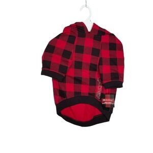 IDEOLOGY Pet Hoodie, buffalo Plaid, red black, Medium